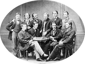 Friedrich Nietzsche arkadaşlarıyla birlikte, 1866